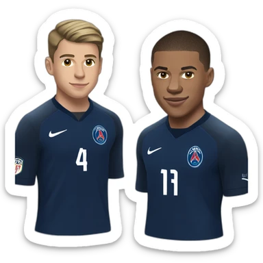 antoine dupont and kylian mbappe sticker