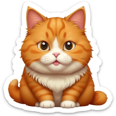 Cute chubby ginger cat sticker