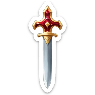 king sword with red diamonds sticker