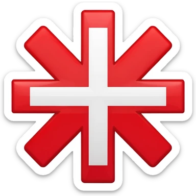 red cross symbol sticker