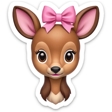 Bambi with pink bow sticker