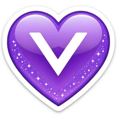 glitter purple and cian checkmark sticker
