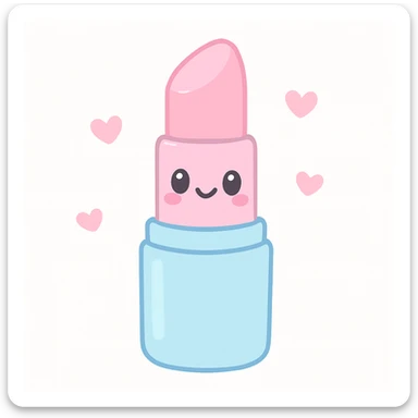 lipstick with a shiny case, girly aesthetic, cute kawaii style sticker