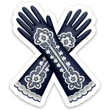 victorian age white lace gloves sticker