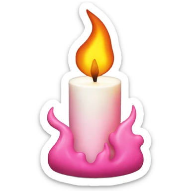 Pink fire on a white candle  sticker