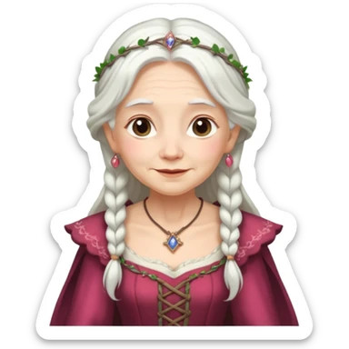 The kind and amiable grandmother in medieval fairy tales sticker