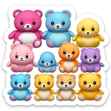 Beautiful plush toys sticker