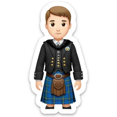 man traditional outfit in scotland sticker