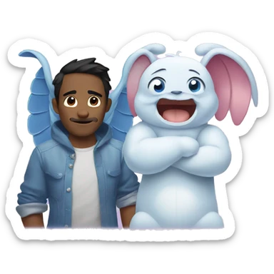 Stitch and angel  sticker