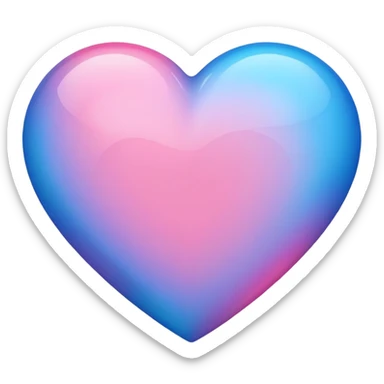 Blue and pink heart  sticker