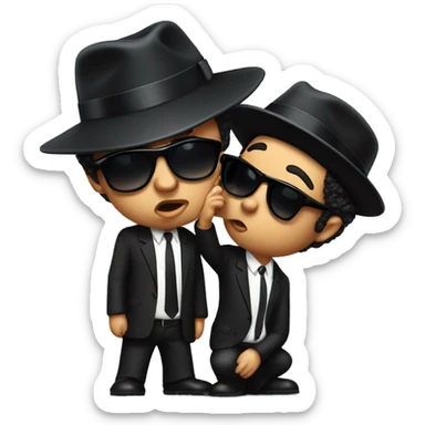 The blues brothers giving kisses sticker