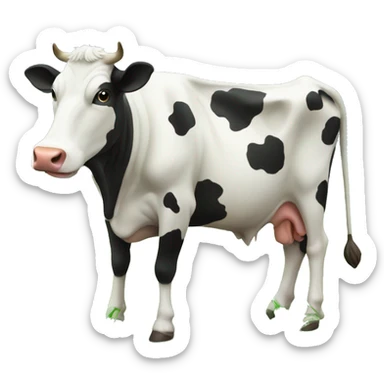 Cow eating grass sticker