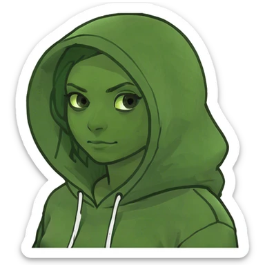 she wearing a hoodie  sticker