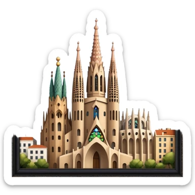 barcelona and sagrada familia sticker