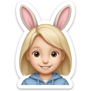 bunny eared kid sticker