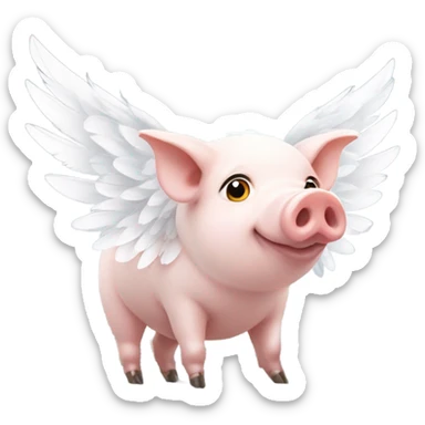Pig with white wings sticker