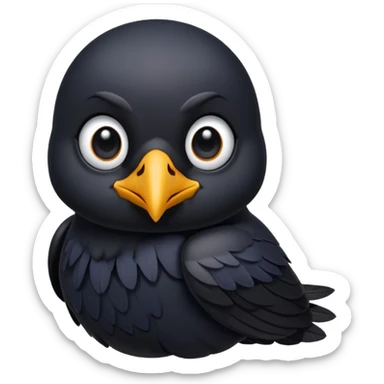 raven cute emoji sticker