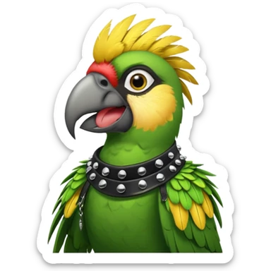 punk parrot vocalist singing sticker
