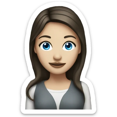 Brunette with white money pieces and blue eyes sticker