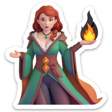 Triss Merigold sorceress with auburn hair sticker