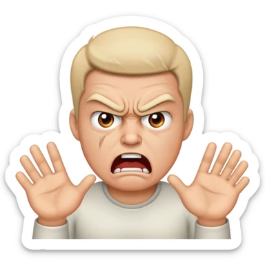 an angry person how wants an answer sticker