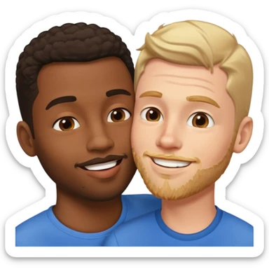 Black boyfriend white boyfriend kissing sticker