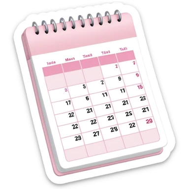 Light pink calendar sticker