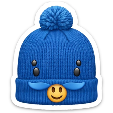 Winter Knit Hat blue  sticker