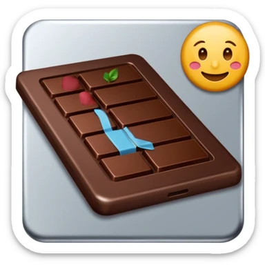 une tablette de chocolat emballé dans de l'aluminium sticker