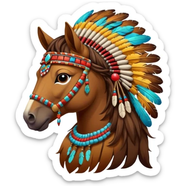 hourse in a Native American costume sticker