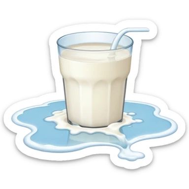 milk spilling on floor sticker