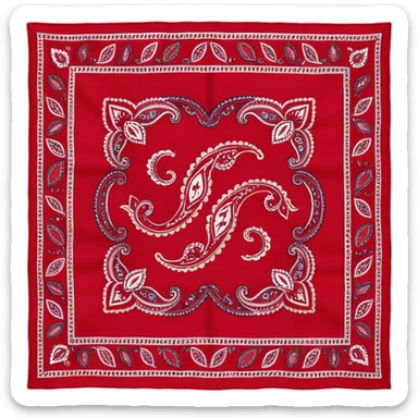 head bandana,Red paisley sticker