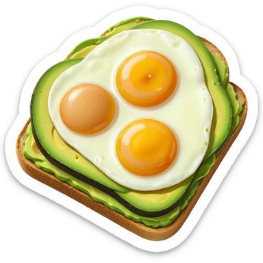 Avocado toast, with egg sticker