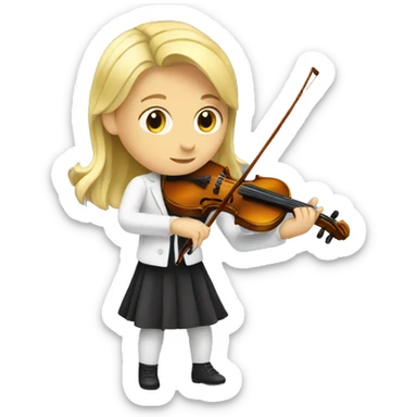blond girl playing a violin sticker