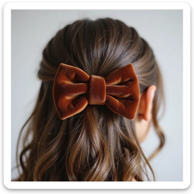 realistic hairclip made of velvet fabric, photorealistic style sticker