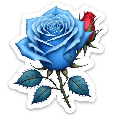 ROSA AZUL CON ESPINAS sticker