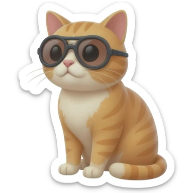 Cat wearing sunglasses sticker