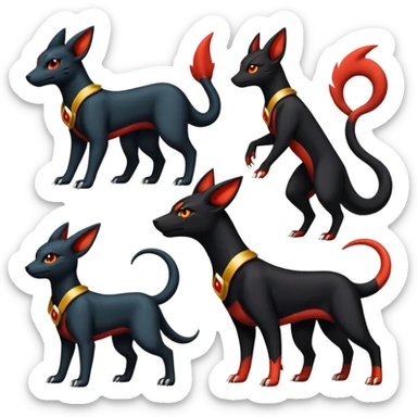 Salandit-Umbreon-Litten-Houndoom-Hybrid (Full body) sticker