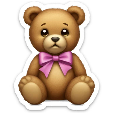 Teddy bear with bow sticker