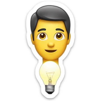 Person with an illuminated lightbulb above their head sticker