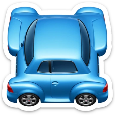 🚙Top down view of the blue car emoji, not 3 quarter perspective! sticker