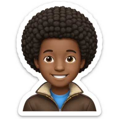 Black boy with a small afro  sticker