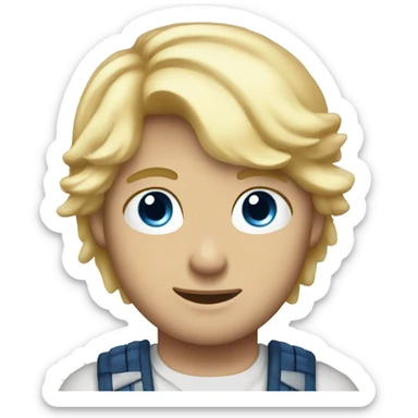 blue eyed blonde hair angel man sticker