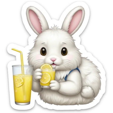 bunny drinking lemonade  sticker