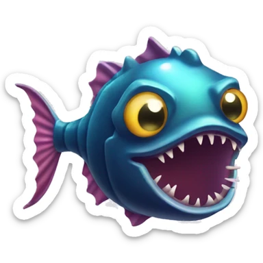 Cute glittery angler fish   sticker