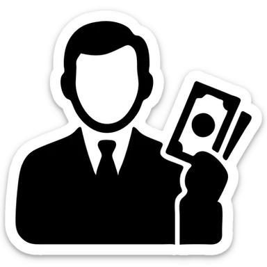 Nikolai Astrup, Norwegian politician, holding a pack of money in his hand sticker