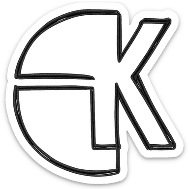 Kibana logo, hand-drawn sketch, playful, no text sticker