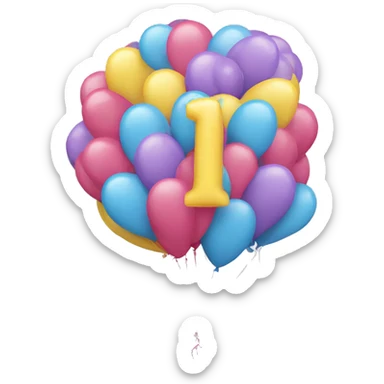 First birthday balloon sticker