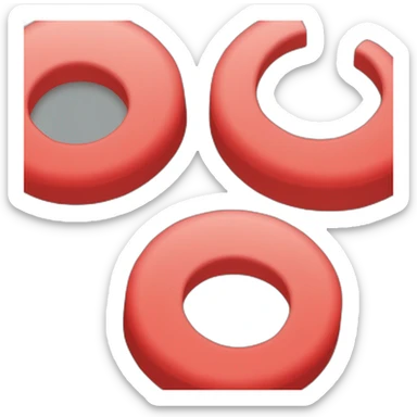 Circulo rojo con dos barras verticales y dos horizontales unidas al circulo por la mitad sticker