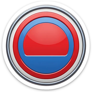 London Underground circular sign, bold red circle with blue horizontal bar, simple and iconic, no text sticker